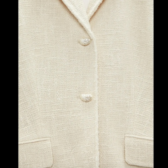 2pc set Nwt ZARA TEXTURED POCKET BLAZER Perl button and matching skirt - Picture 6 of 8